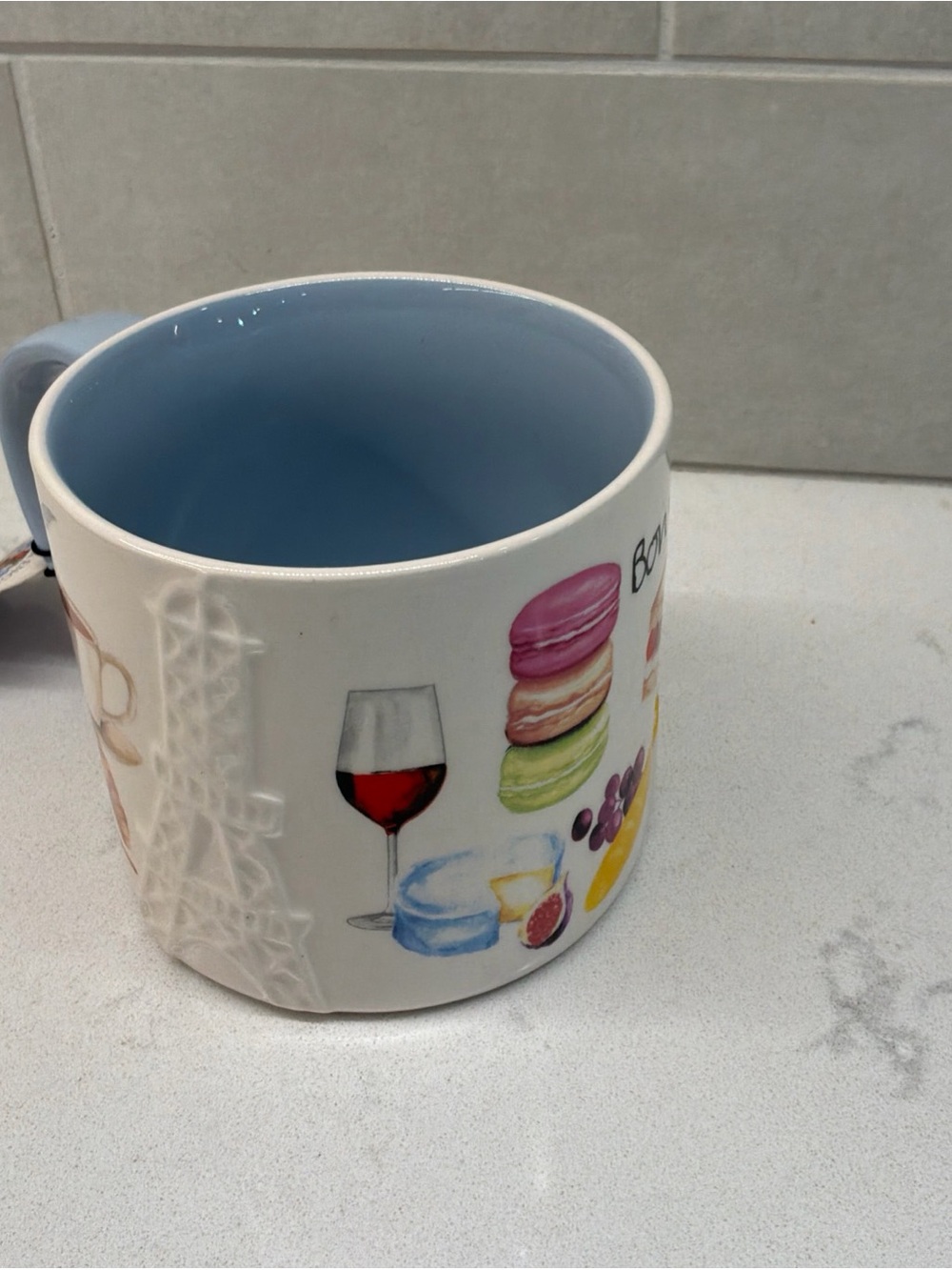 NWT Bluebird and Willow Coffee Mug British Design Paris Theme Stonewear Mug Tea - Picture 3 of 9